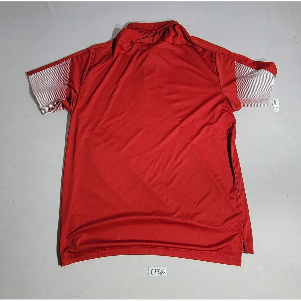 Adidas Rutgers Scarlet Knights Red Primeblue Polo Shirt Mens XL Short Sleeve